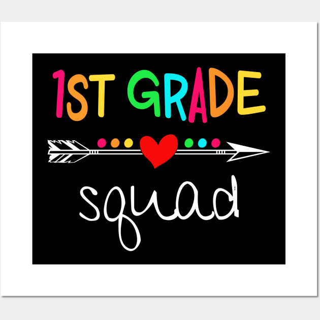 1st Grade Squad First Teacher Student Team Back To School Shirt Wall Art by Alana Clothing